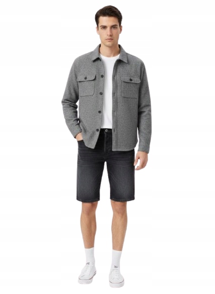 Selected Homme Šedá Košile, Bunda S Knoflíky A Kapsami, Velikost 1D