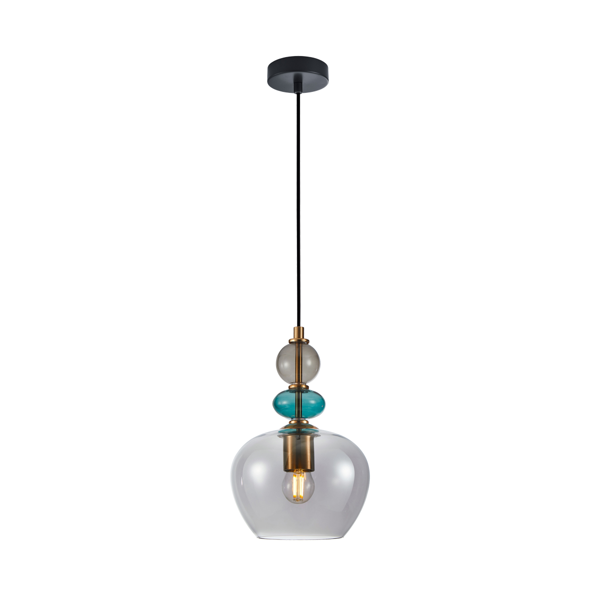 Závěsná lampa Italux Busco multicolor sklo E27 40W do obývacího pokoje