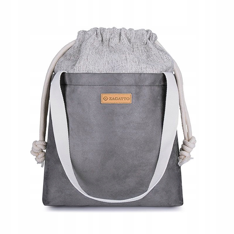 

Duża torba damska Zagatto eco zamsz worek torebka