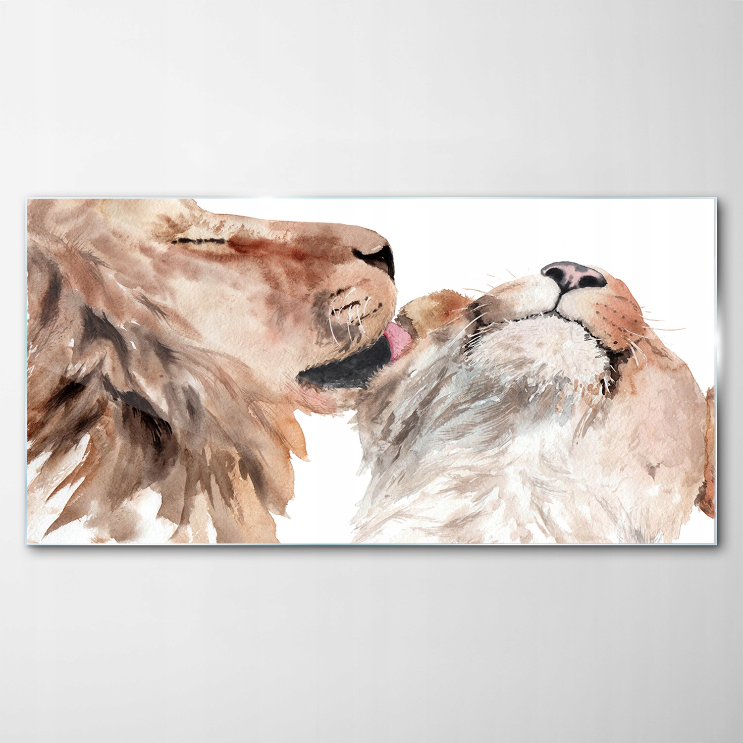 Tvrdený sklenený obraz Akvarely Lev Mačka 140x70