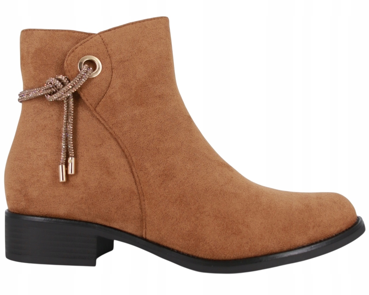 Kotníkové Boty Na Nízkém Podpatku 3 cm Velké Velikosti Dámské Boty Camel Pohodlné 42