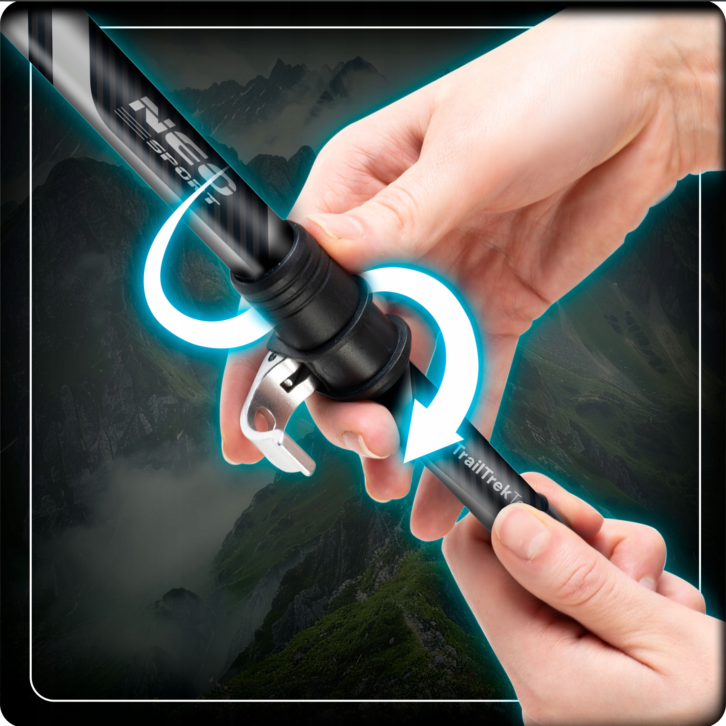 KIJKI DO NORDIC WALKING KIJE TREKKINGOWE DO CHODZENIA W GÓRY SKŁADANE 2szt. Liczba segmentów 3