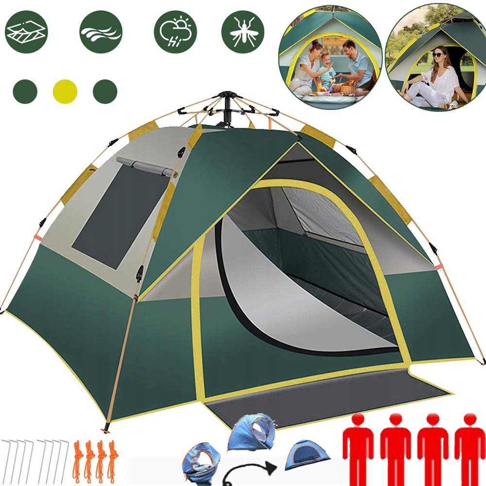 Stan Pro 4 Osoby Automatický, Samorozkládací, Velký 210 CM, Voděodolný