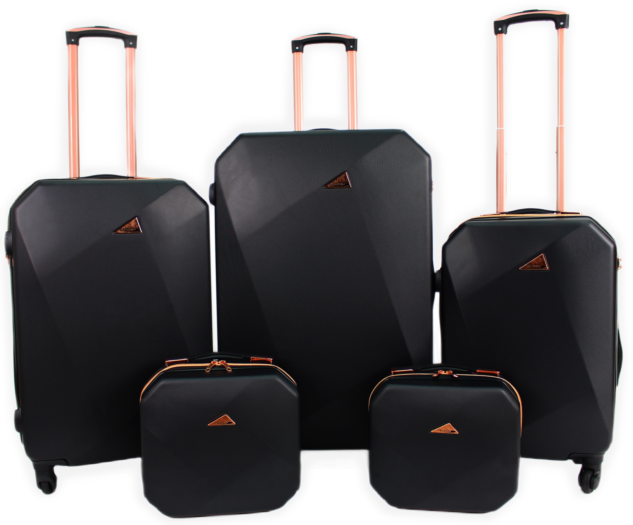 ZESTAW ELEGANCKICH WALIZEK PODRÓŻNYCH 5W1 LEKKIE MOCNE 2 KUFERKI 3 WALIZKI Model DIAMOND