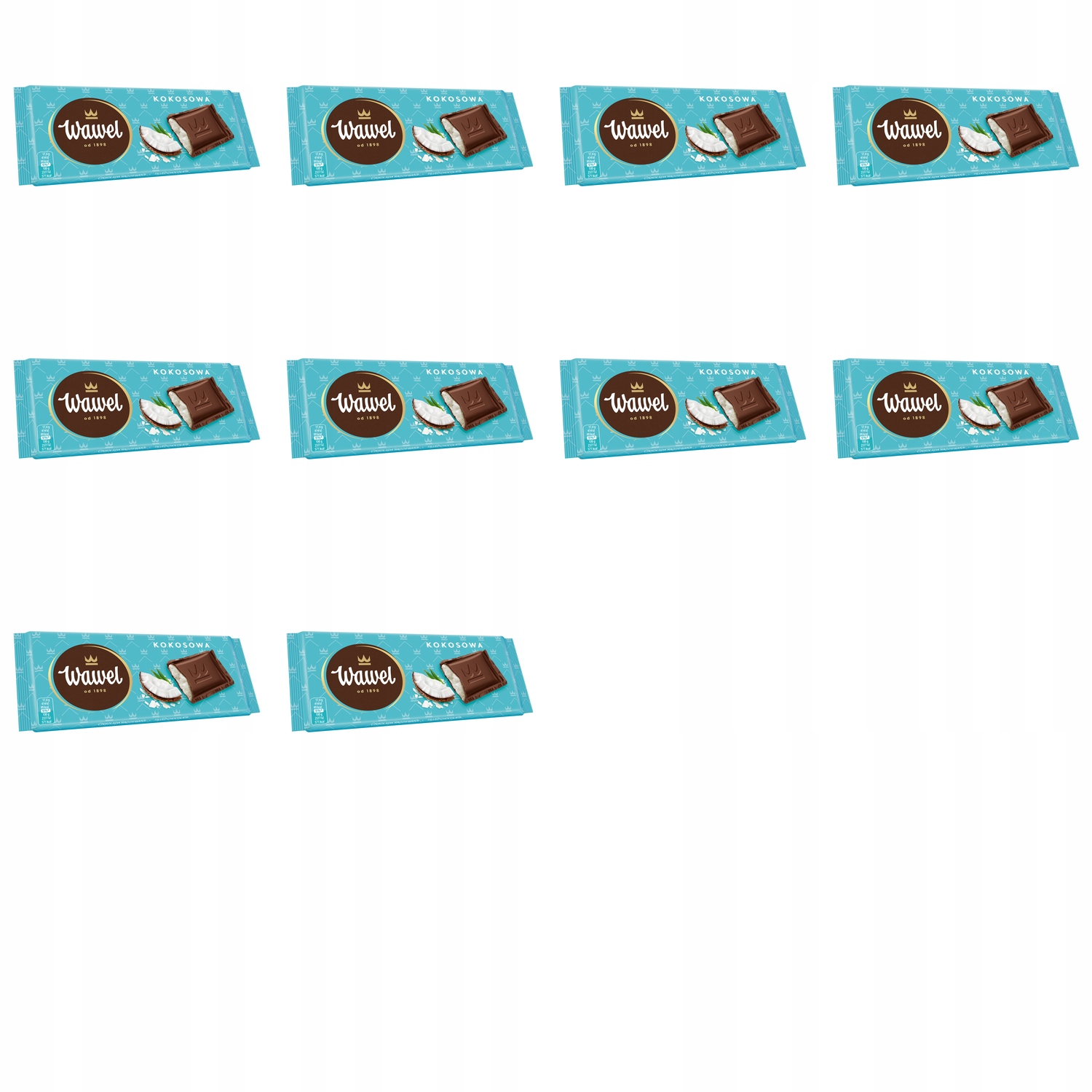 Levně 10x 87g kokosová čokoláda Wawel Karton