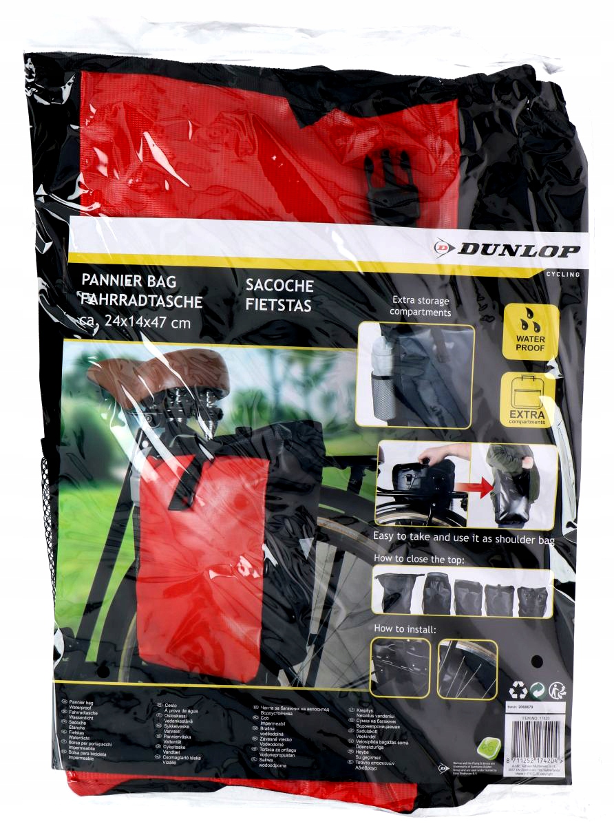 TORBA SAKWA ROWEROWA NA BAGAŻNIK WODOSZCZELNA 15L EAN (GTIN) 5906067642618