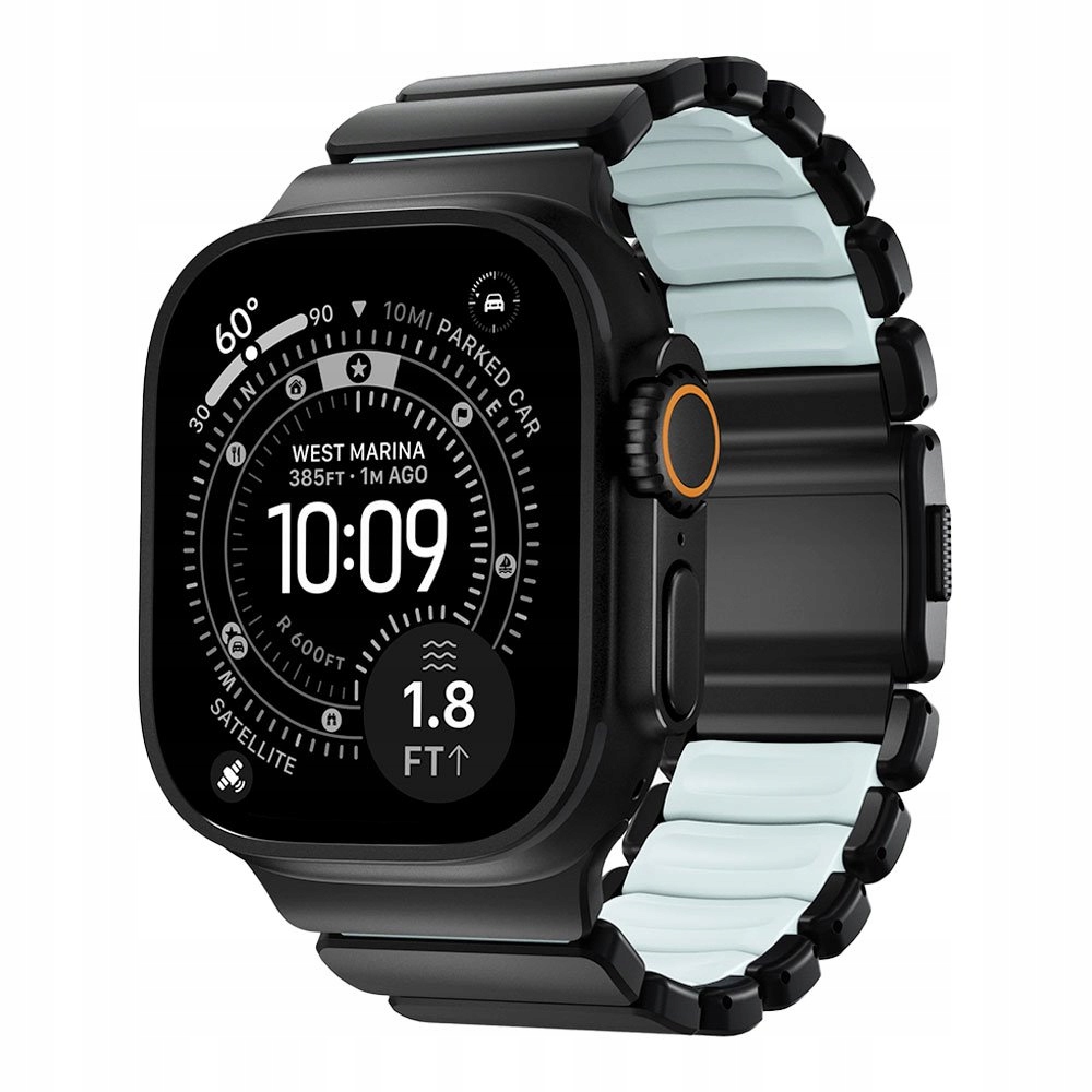 Nomad remienok Stratos pre Apple Watch 44-49mm Ice Blue Glow/Black…