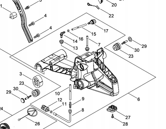 Sada zadní rukojeti pro řezačku betonu Echo CSG-7410ES P100-006912