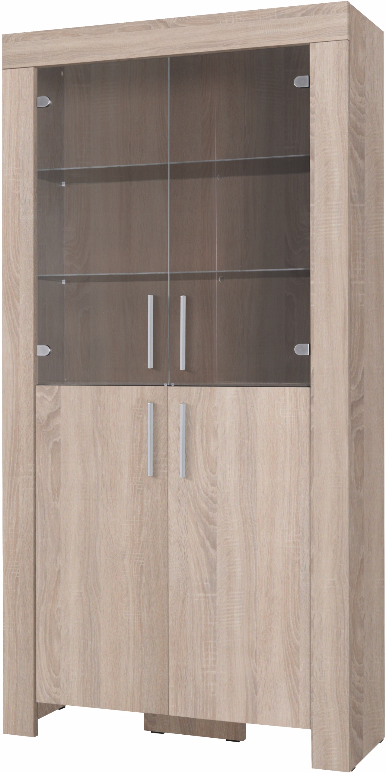 Witryna CEZAR 3, Witryna 100cm, LED, Biały Marka KING-Meble