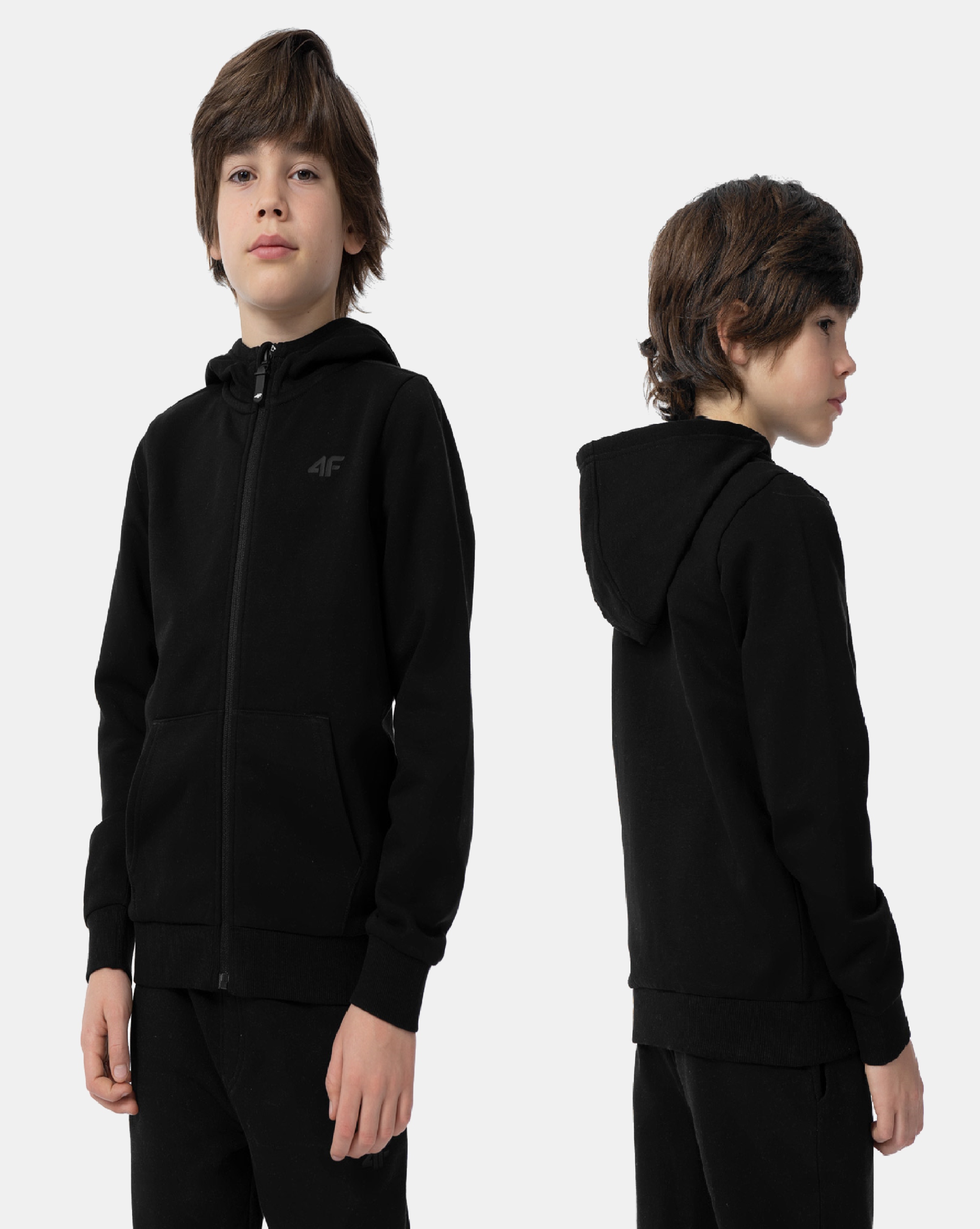 4F BLUZA CHŁOPIĘCA DRESOWA SPORTOWA Z KAPTUREM ROZPINANA