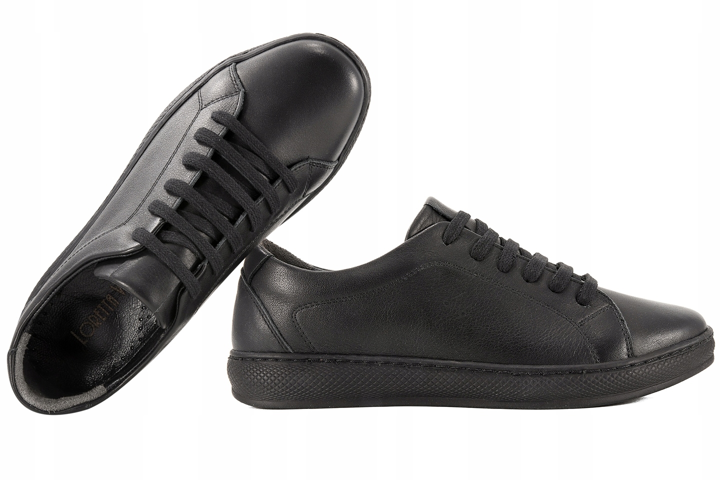 Loretta Vitale Z-01 Dámské Kožené Polobotky Tenisky černé 38