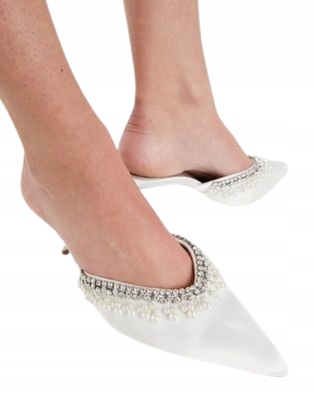 Elegantní Svatební Dámské Zdobené Pantofle 39 1DFL