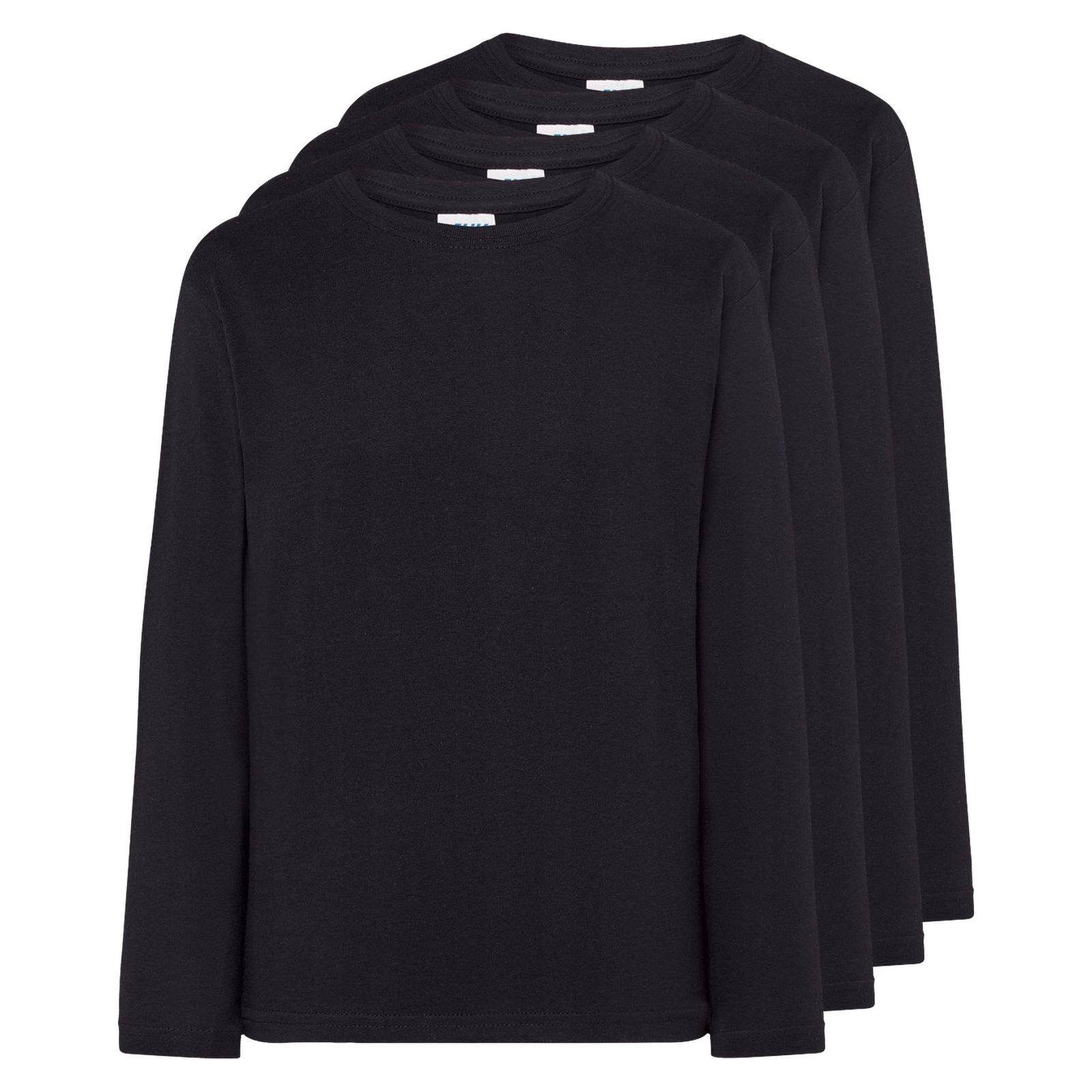 4x T-shirt Koszulka dziecięca z długim rękawem Jhk 150-LS Czarna 5-6