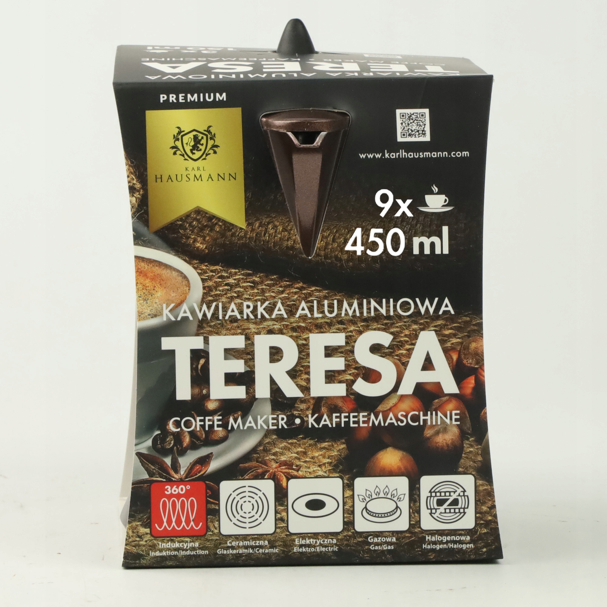 KAWIARKA ALUMINIOWA ZAPARZACZ DO KAWY KAFIETERKA WŁOSKA MOKA NA 9 KAWY