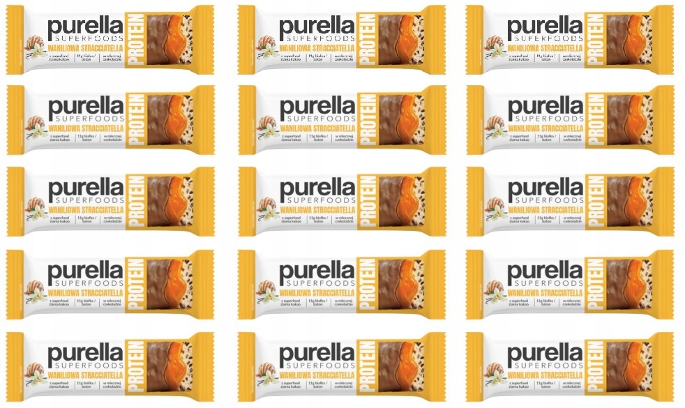 Levně 15 x 45 g Purella proteinová tyčinka vanilková stracciatella Karton