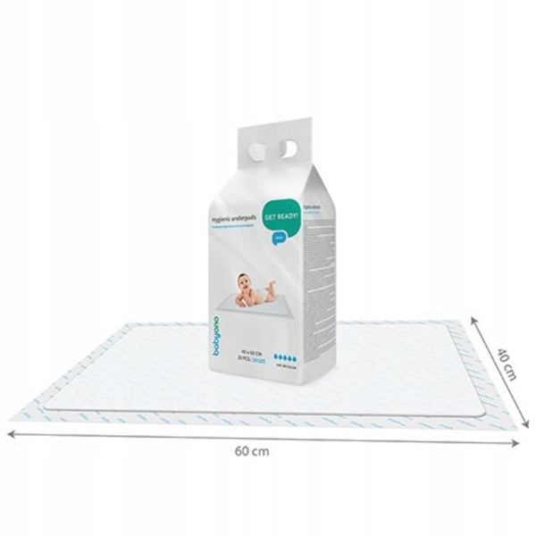 BABYONO PODKŁADY HIGIENICZNE DO PRZEWIJANIA DZIECI JEDNORAZOWE 40x60 40 SZT Marka Babyono