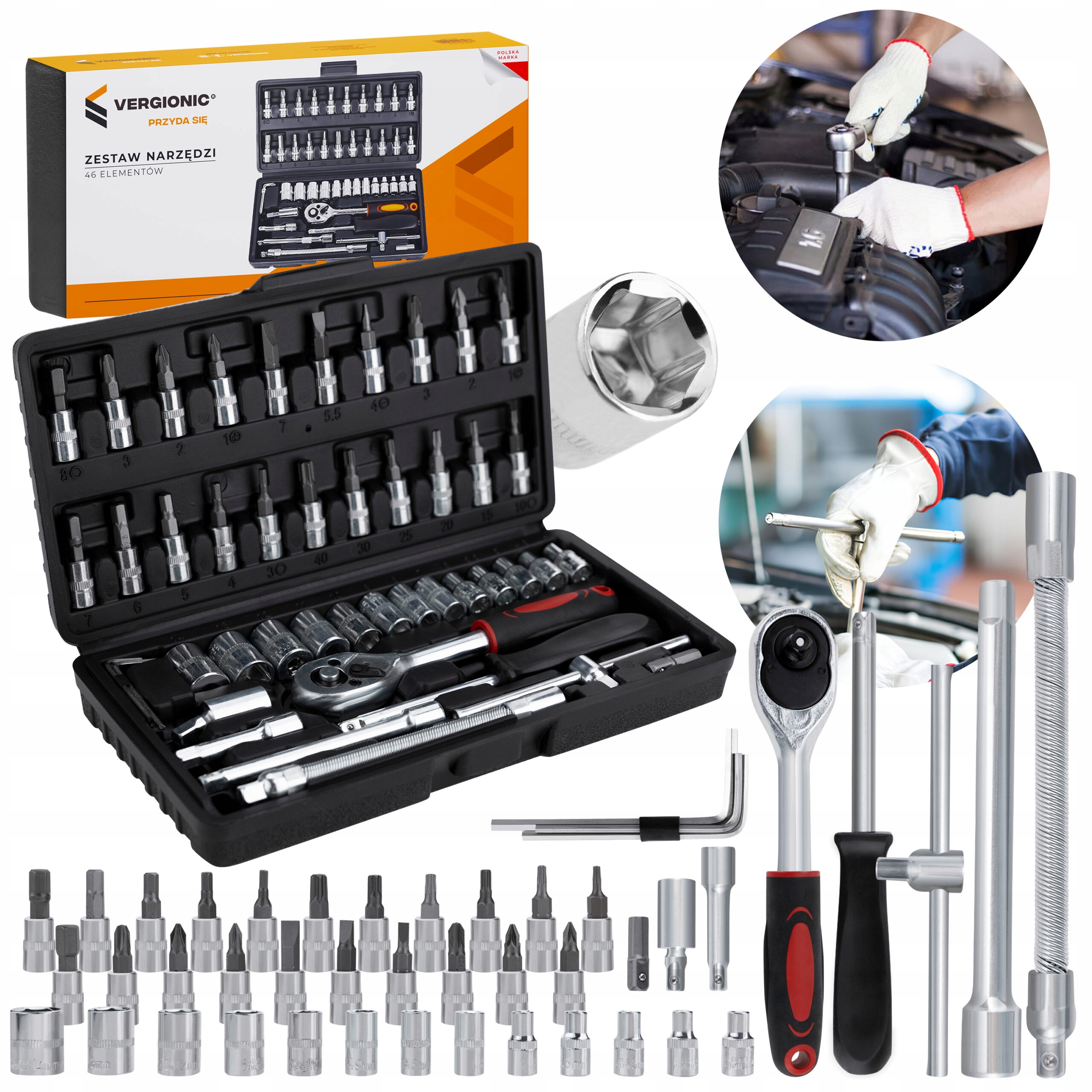 Zestaw narzędzi 46 el. VERGIONIC