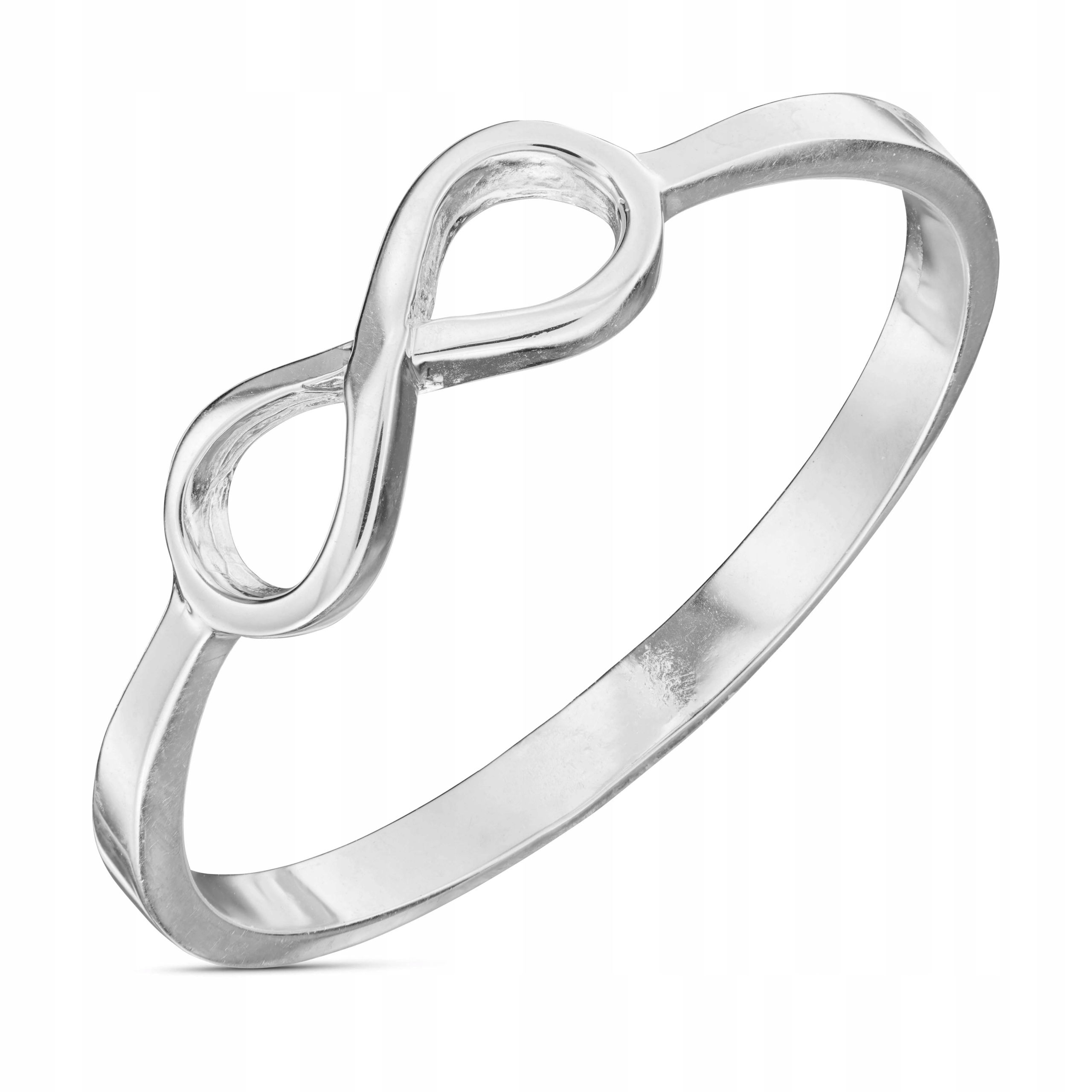 Prstýnek Bílé Zlato 585 Znamení Nekonečna Bez Kamenů Jednoduchý VEL.15