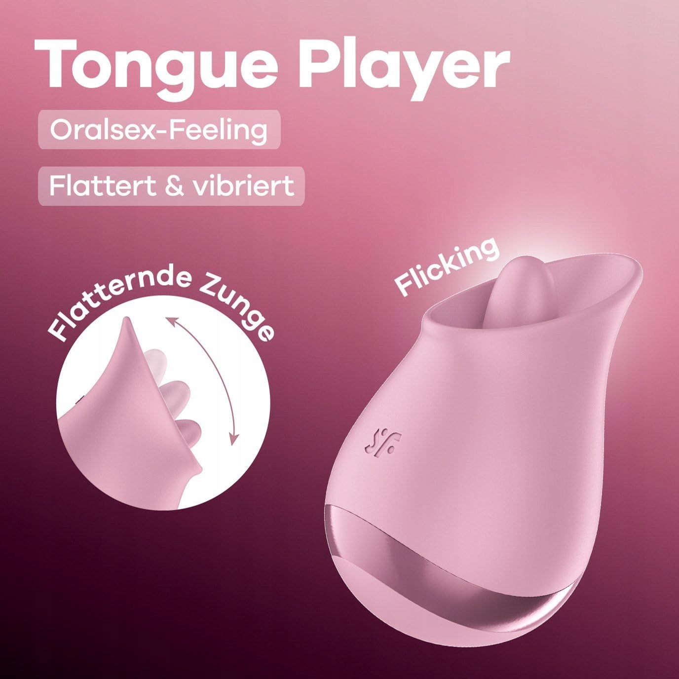 SATISFYER Wibrator Językowy Dla Kobiet 8 Trybów Wibracji Wodoodporny USB-C — miniatura 2