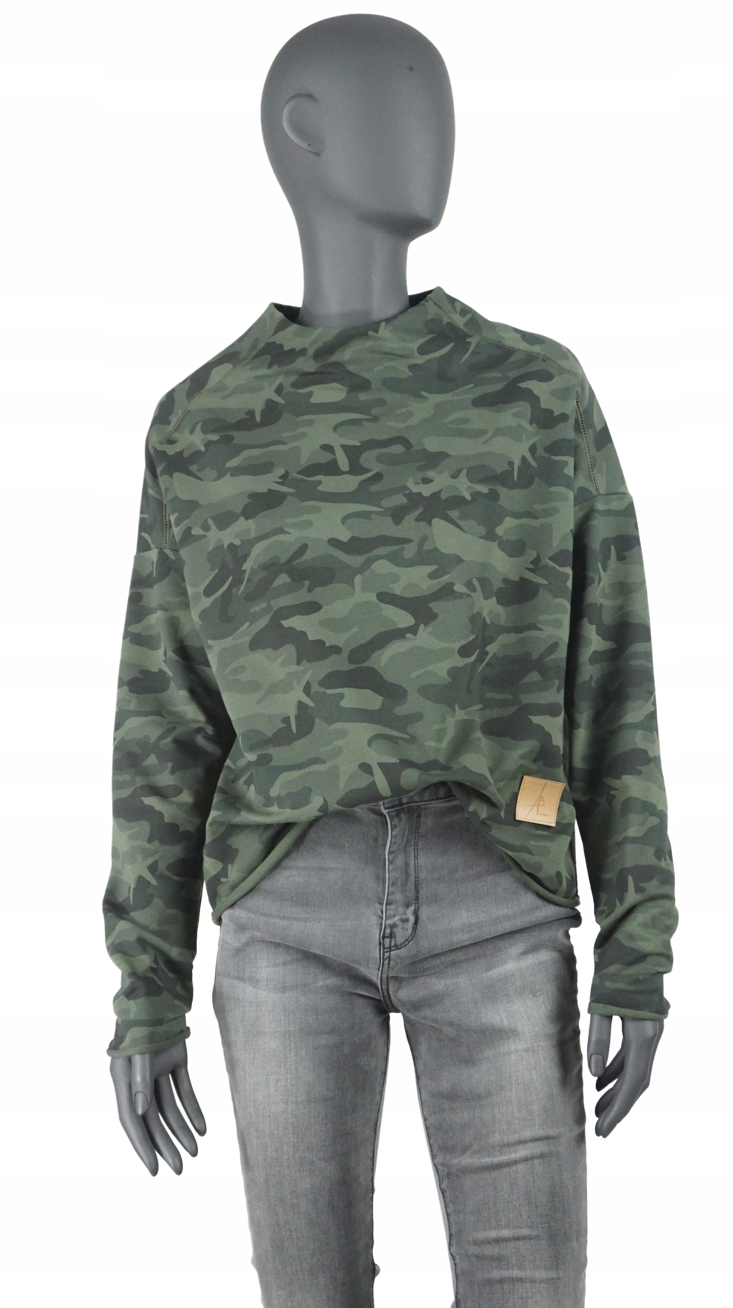 

Bluza damska oversize Xs moro z polskiej dzianiny