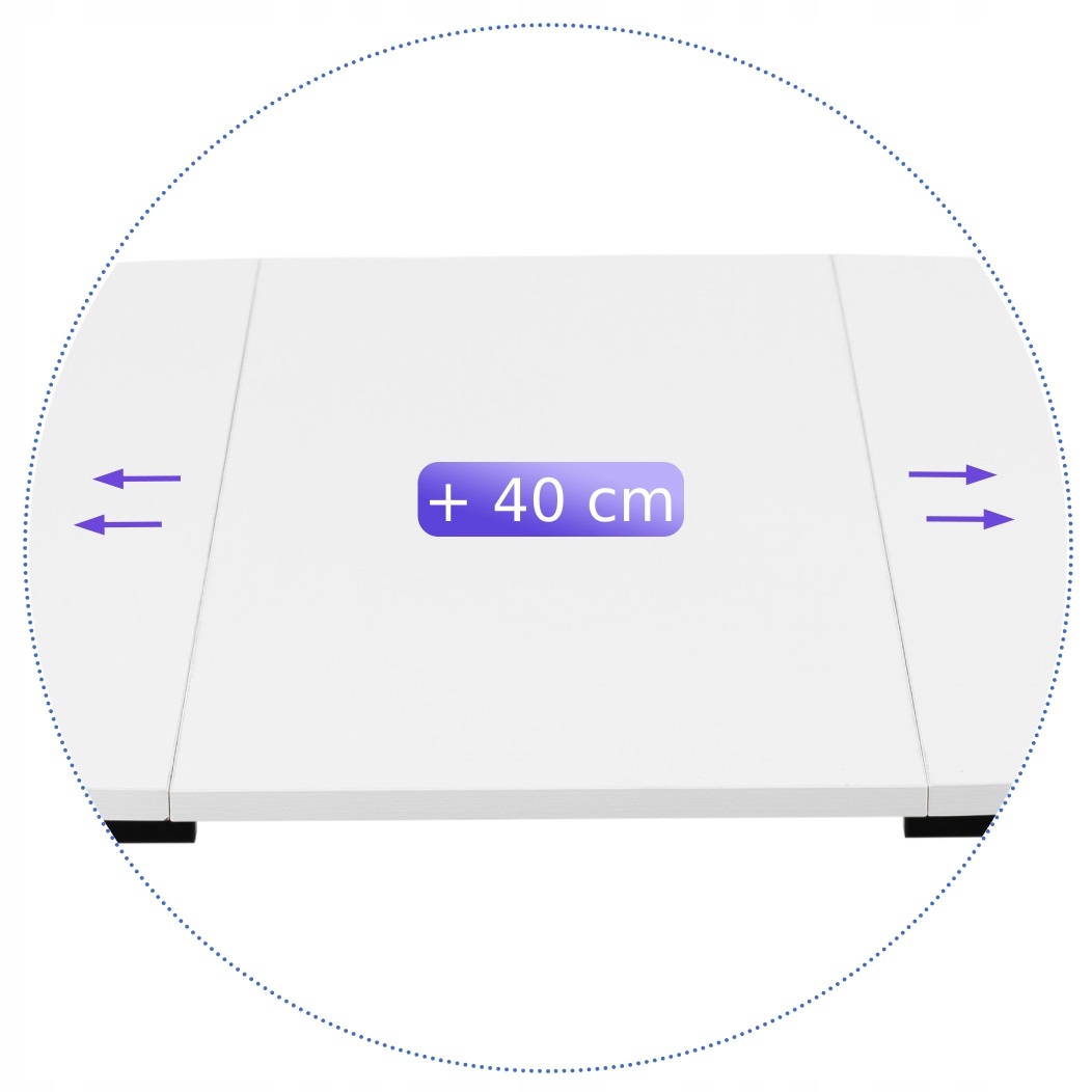Zestaw Stół Z Krzesłami Rozkładany Biały Okrągły Do Salonu Stół Kuchenny Wysokość stołu 76 cm