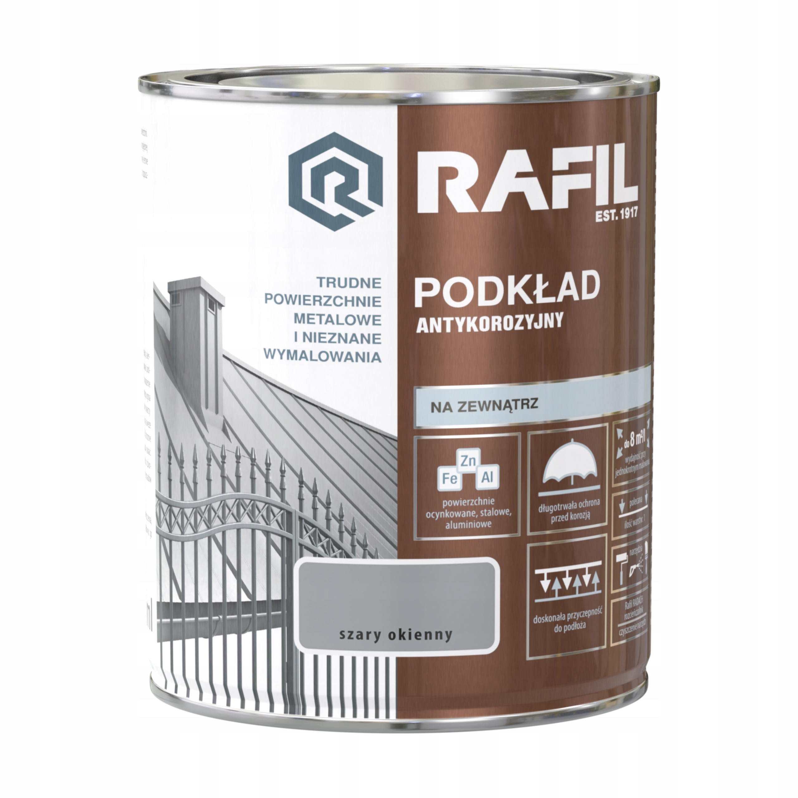 

Rafil Podkład Antykorozyjny Szary Okienny 0,75L