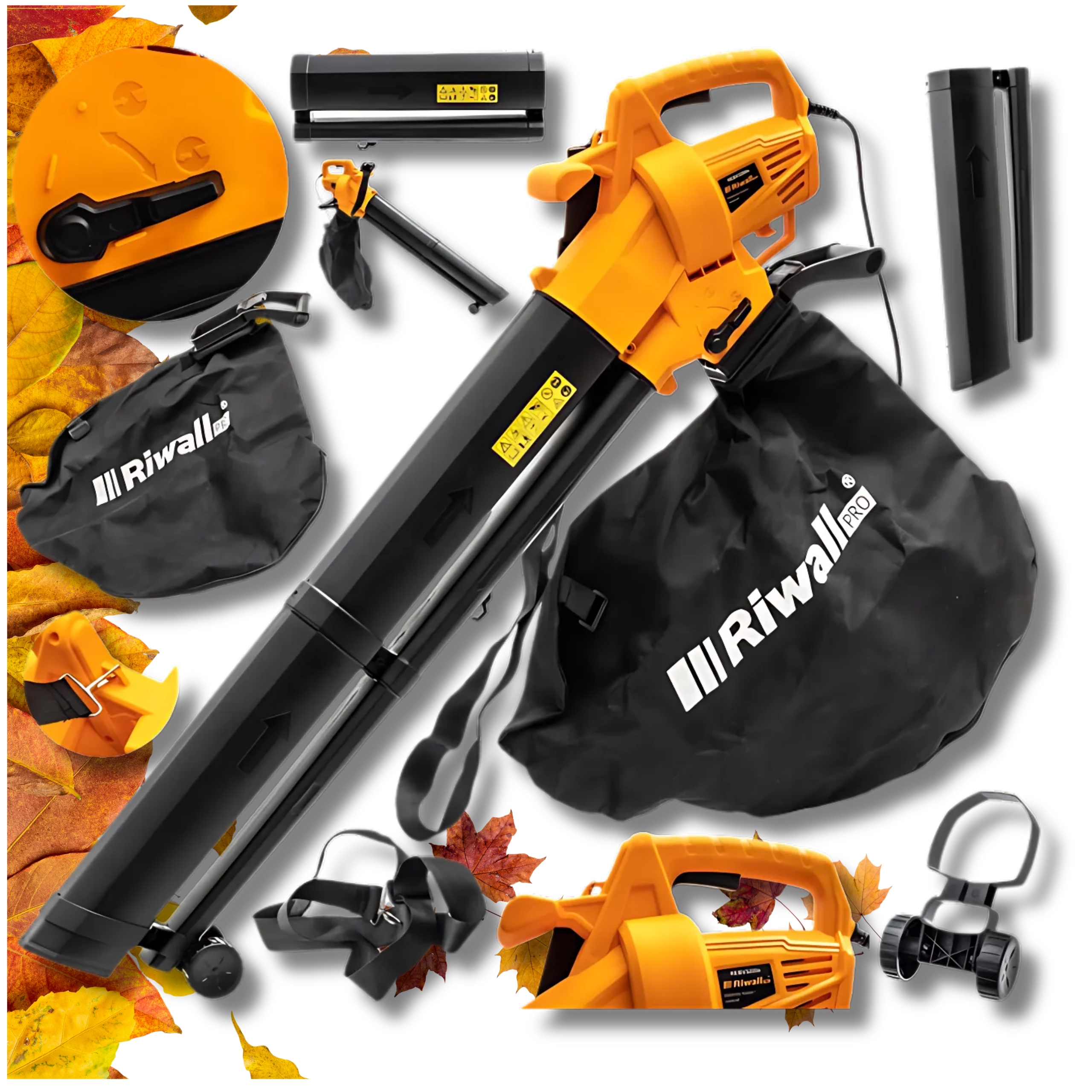Elektrický Fúkač Lístia 45 L 3200 W 4 Km, Silný Drvič 2 V 1