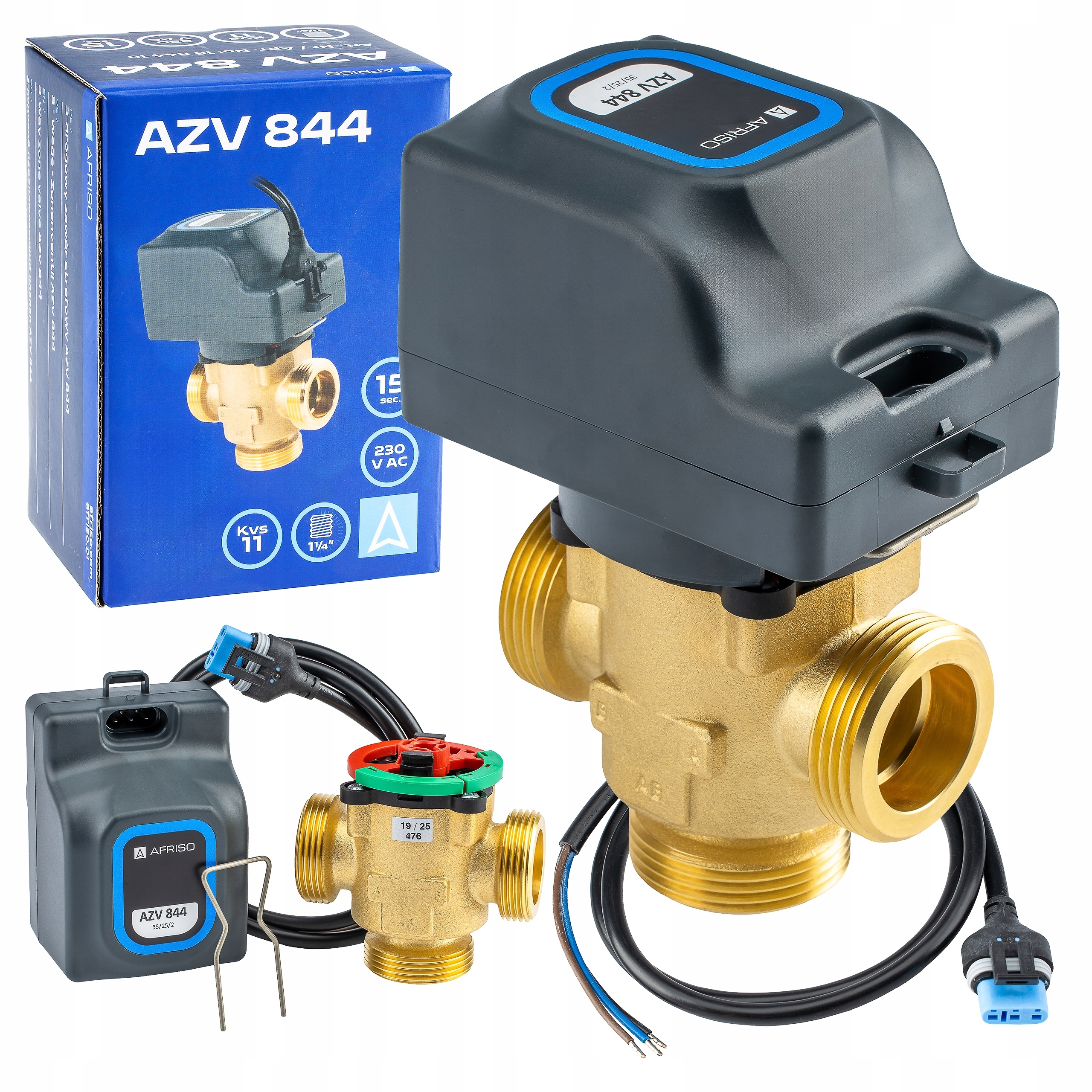Afriso 3-cestný zónový ventil AZV844 DN25 G1 1/4" Kvs 11 m³/h