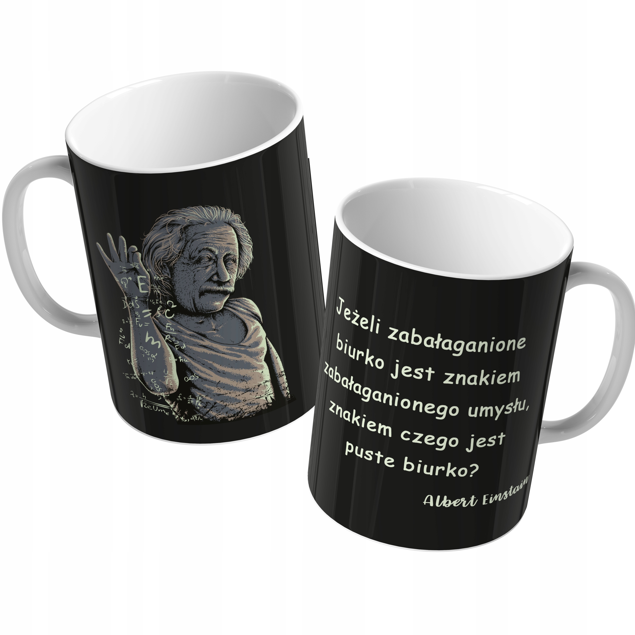 

Kubek Biały do kawusi Śmieszny Einstein 04