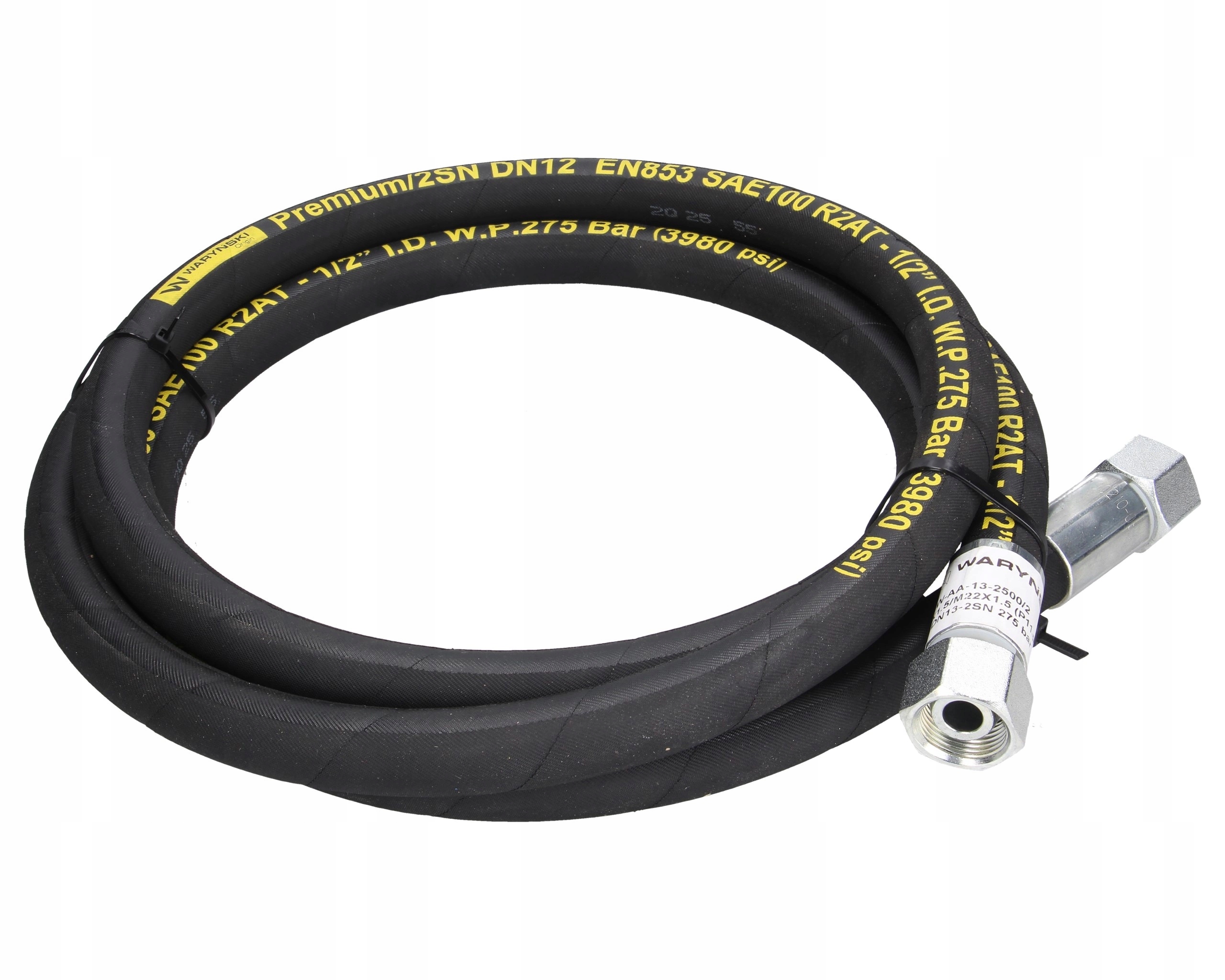 Hydraulická hadice 275 bar závit M22x1.5 L-2500 mm DN12-2SN Cyklop