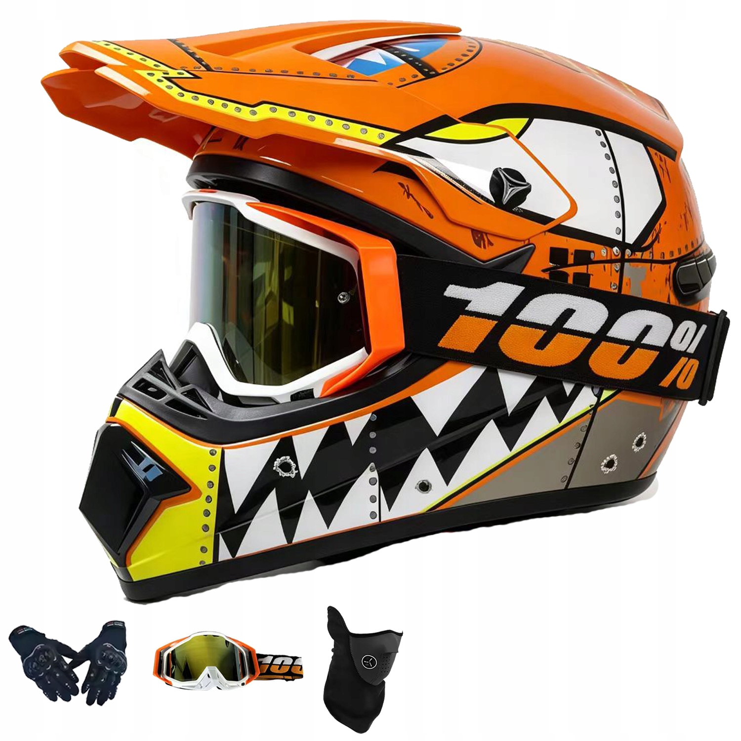 Helma Na Elektrickou Koloběžku Cross Enduro Quad Bmx Helma Brýle Rukavice M