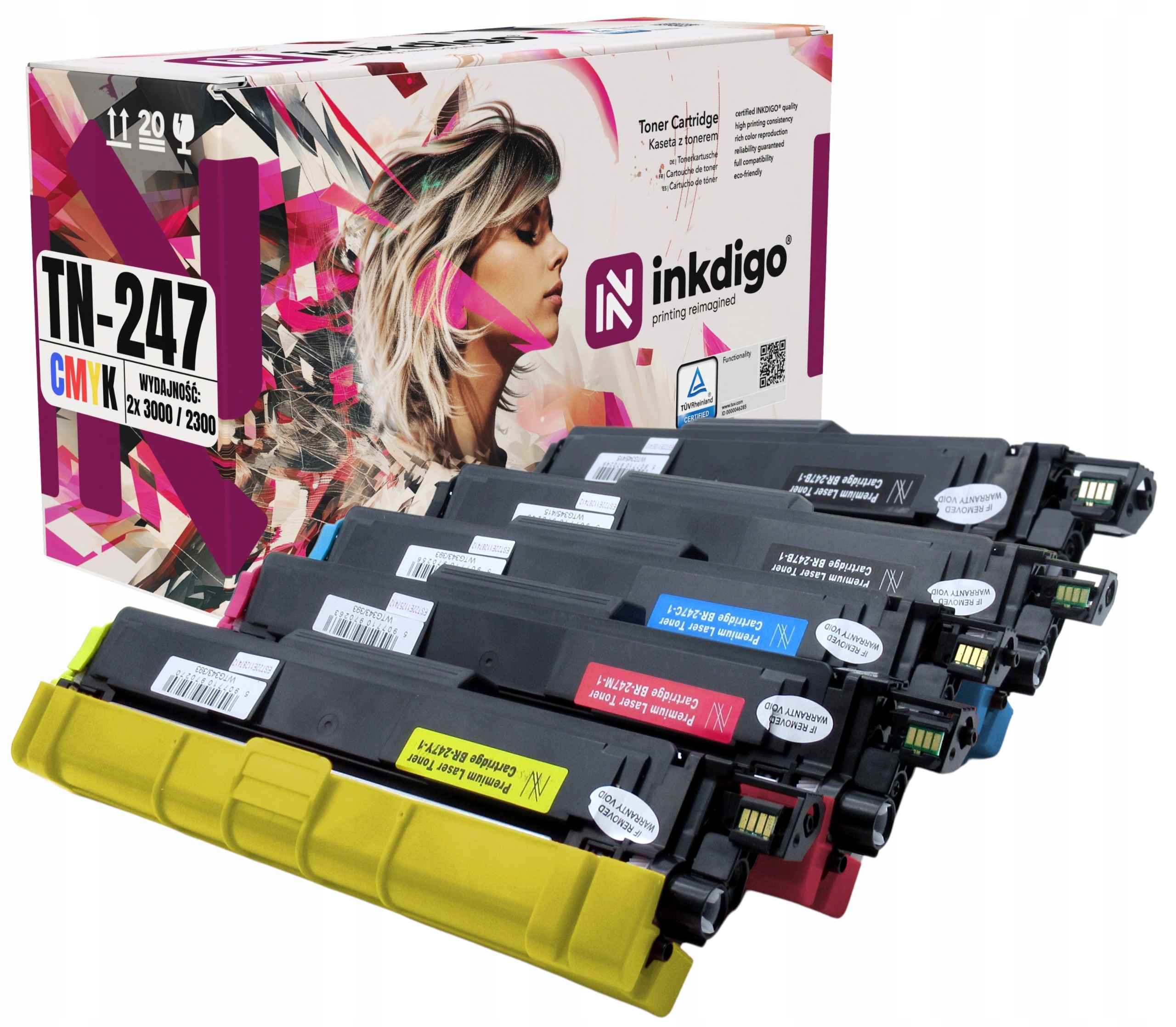 TN247 5x Toner pro DCP-L3550CDW L3310CDW HL-L3270CDW L3210CW MFC-L3370CDW
