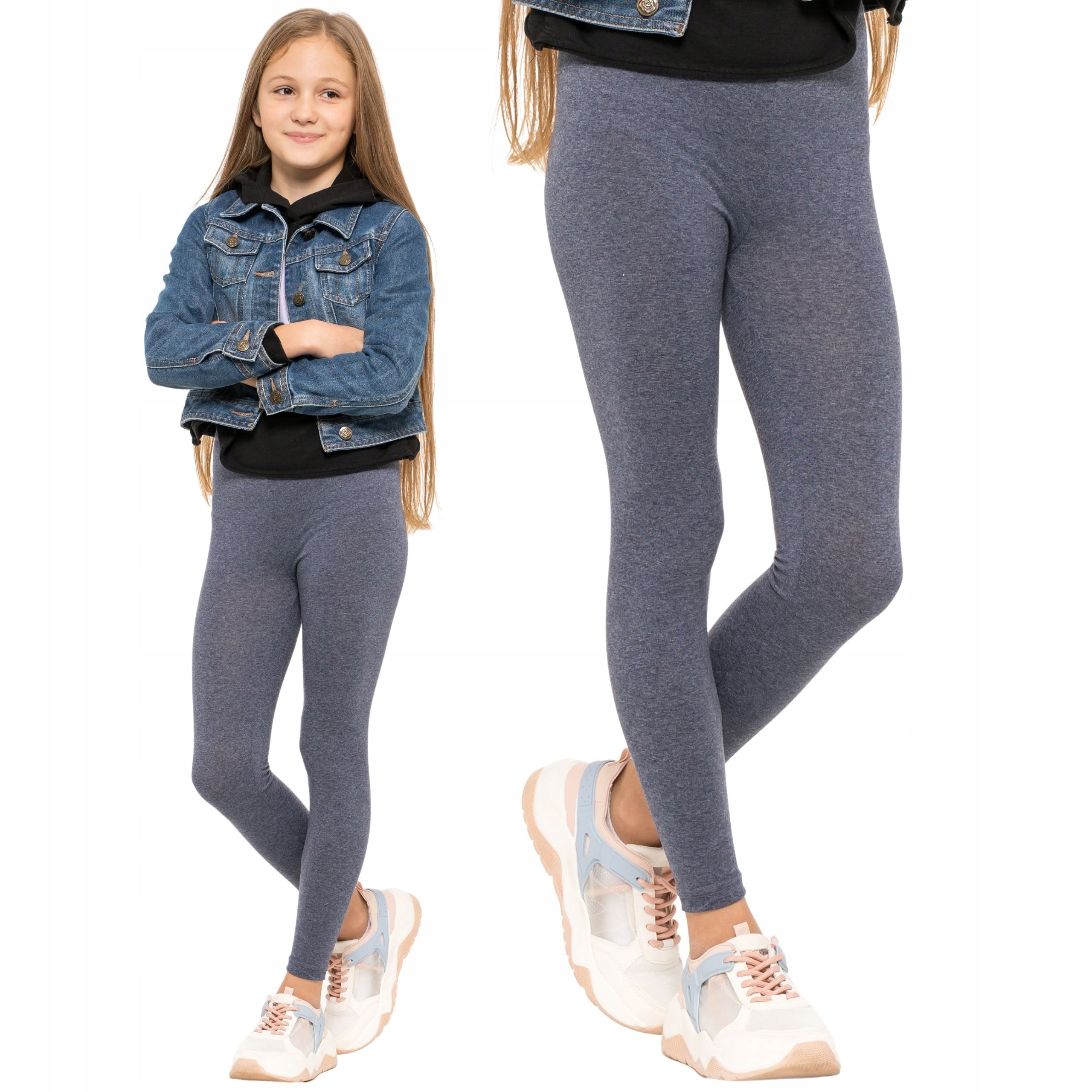 DZIEWCZĘCE LEGGINSY OCIEPLANE GETRY JEANSOWE 98