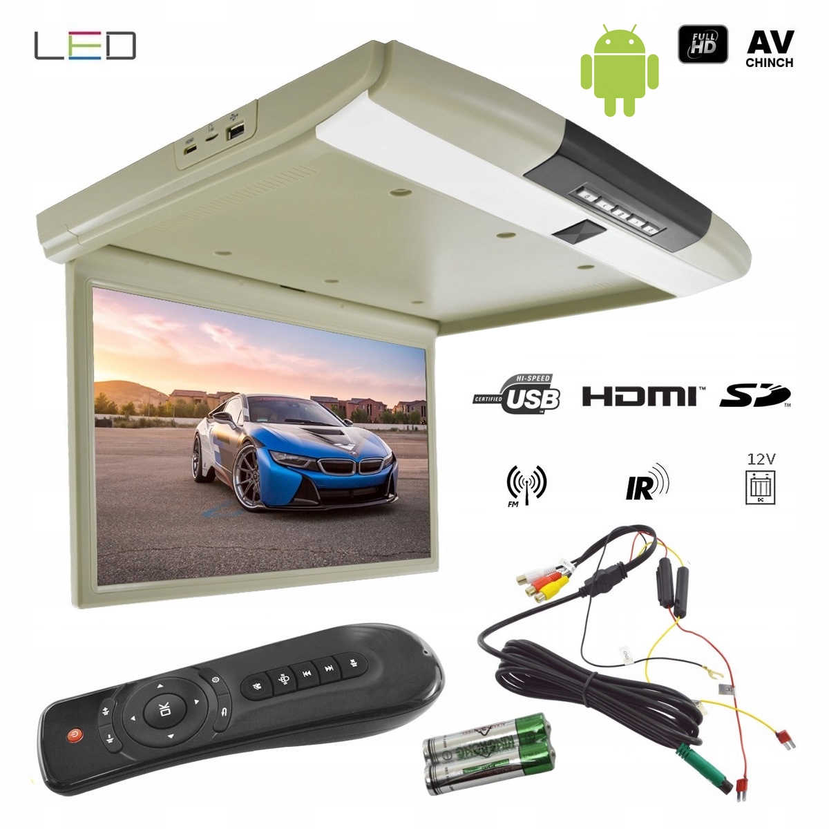 Monitor podsufitowy podwieszany 19 cali FHD USB HDMI Bluetooth Android WiFi EAN (GTIN) 5901867727282