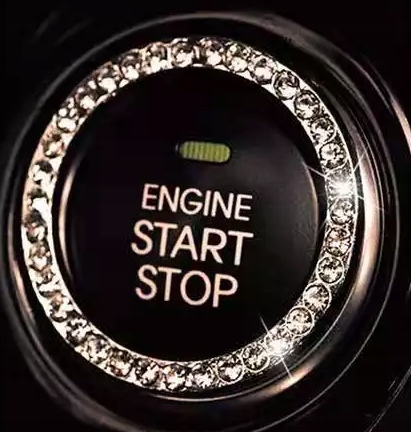 

Naklejka Start Stop Silnik Auto Diamenty Srebrna