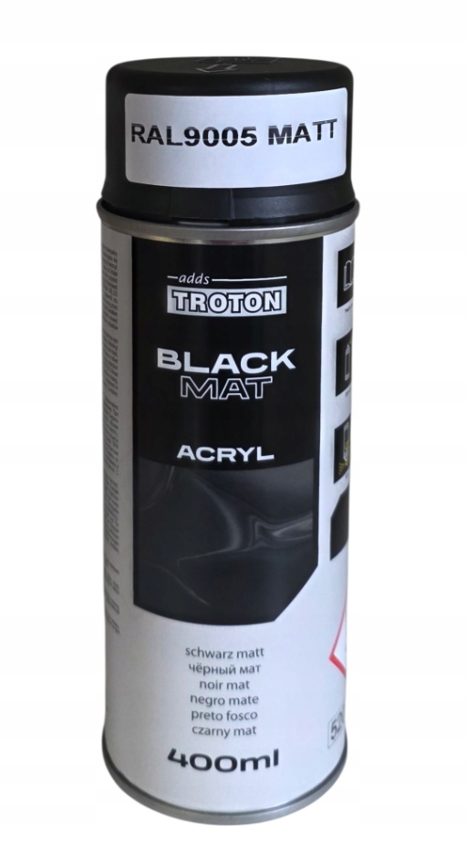 Troton Lakier Czarny Mat Spray 400ml