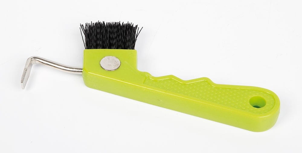 Kopystka Harry's Horse Hoof Pick z magnesem zielona
