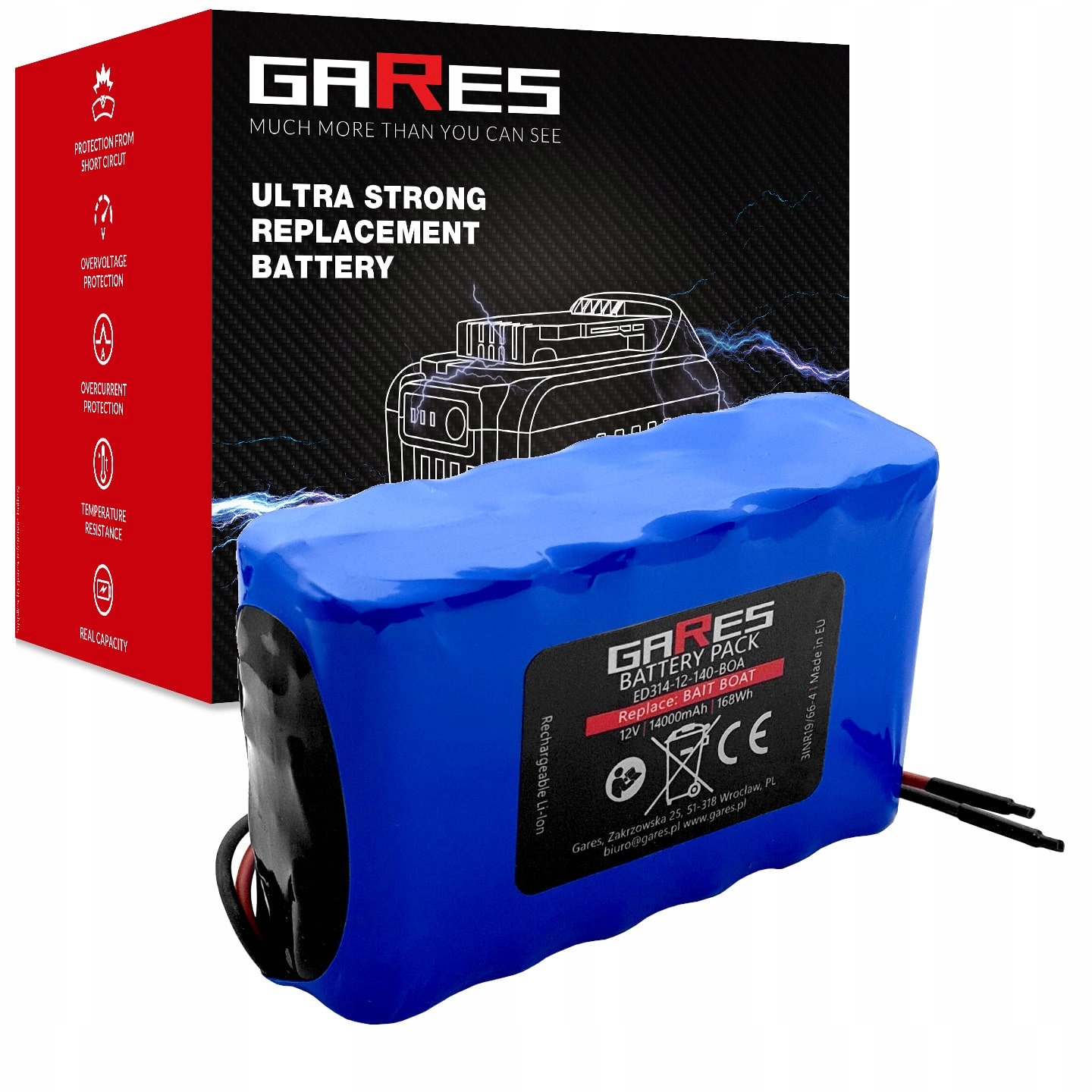 Baterie Akumulátor pro Flytec a další dvoumotorové 12,6V 14Ah Li-Ion