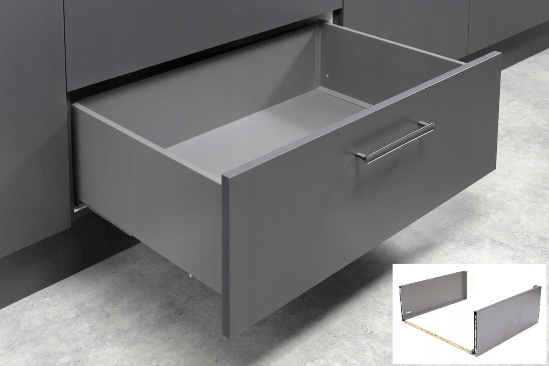 Šuplík Hafele Matrix S Slim 2.0 Vysoká H199 350 Šedá matná