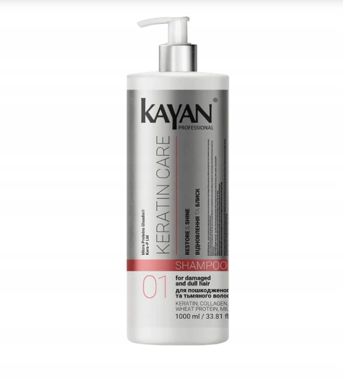 Kayan Szampon do włosów zniszczonych i matowych Keratin Care 1000 ml
