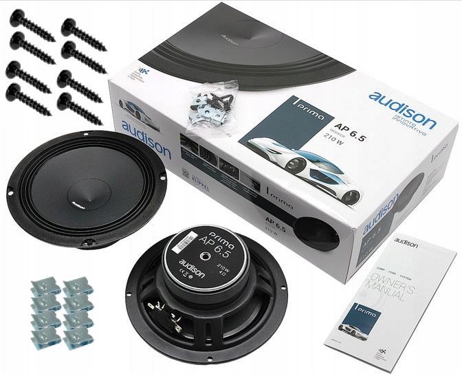 Audison Ap 6.5 Głośniki Samochodowe Basowe 16,5 CM 6,5" Woofery 210W 4 Ohm