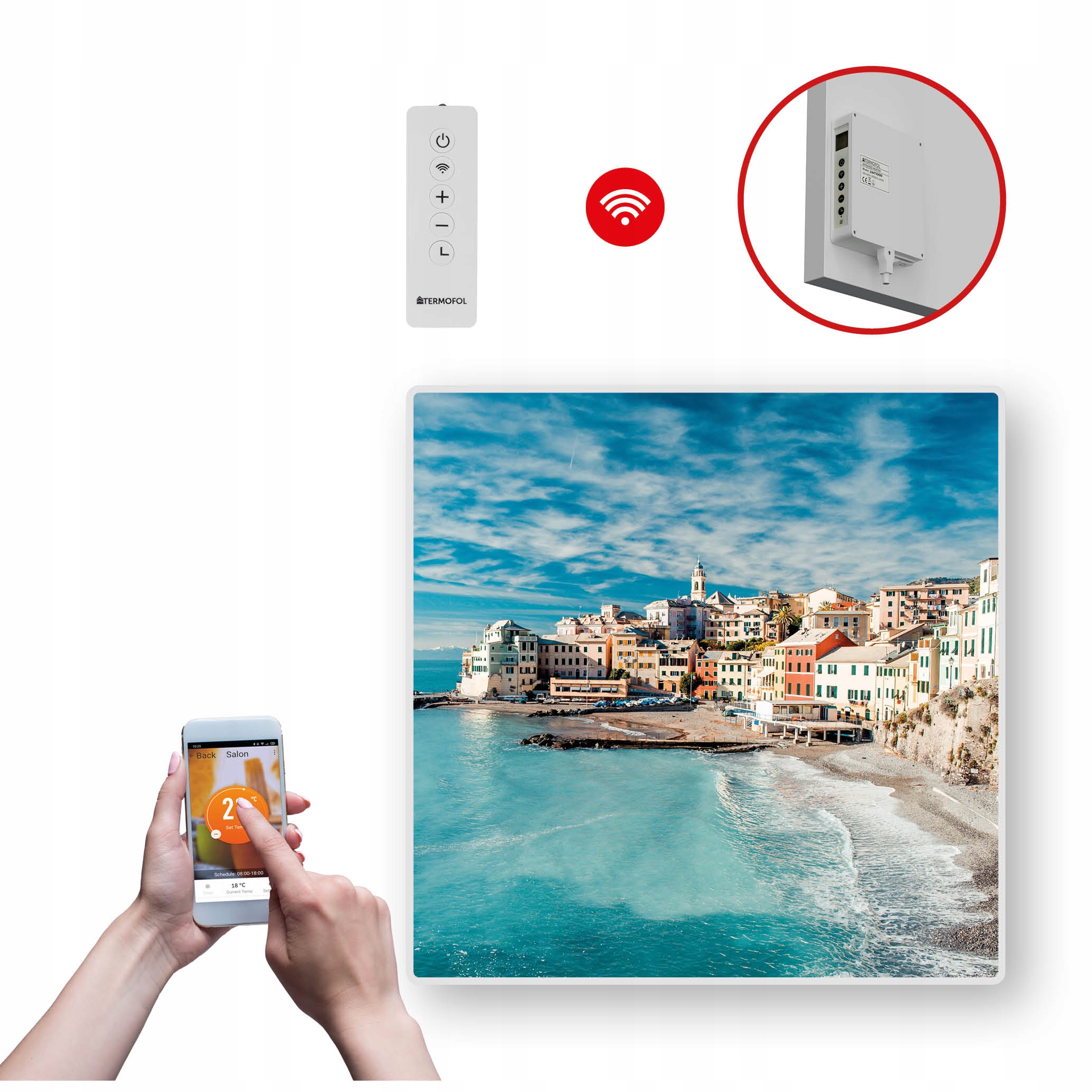 Dekoračný infračervený Vykurovací Panel s výkonom 350 W a Wifi