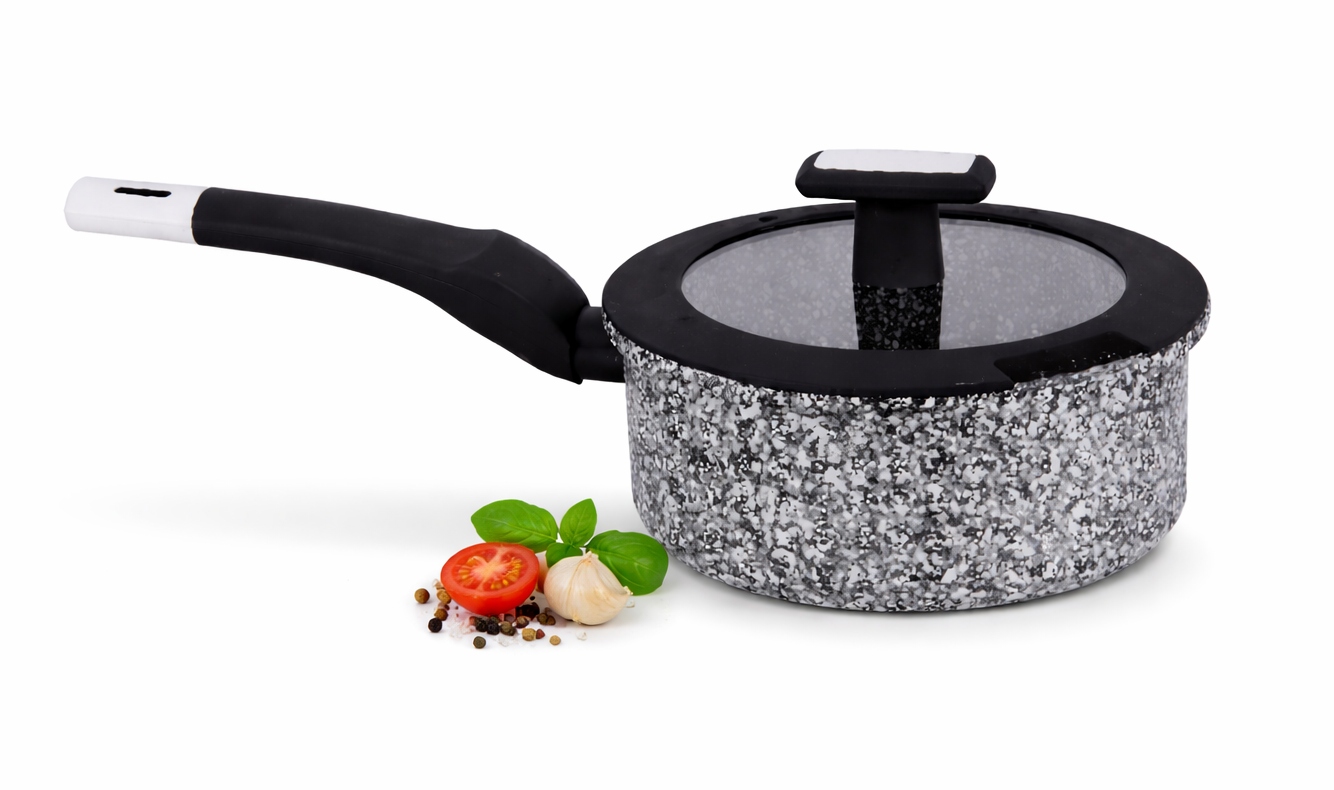 Rendlík se silikonovým víkem a granitovým povlakem na indukci 18 cm 1,9 l