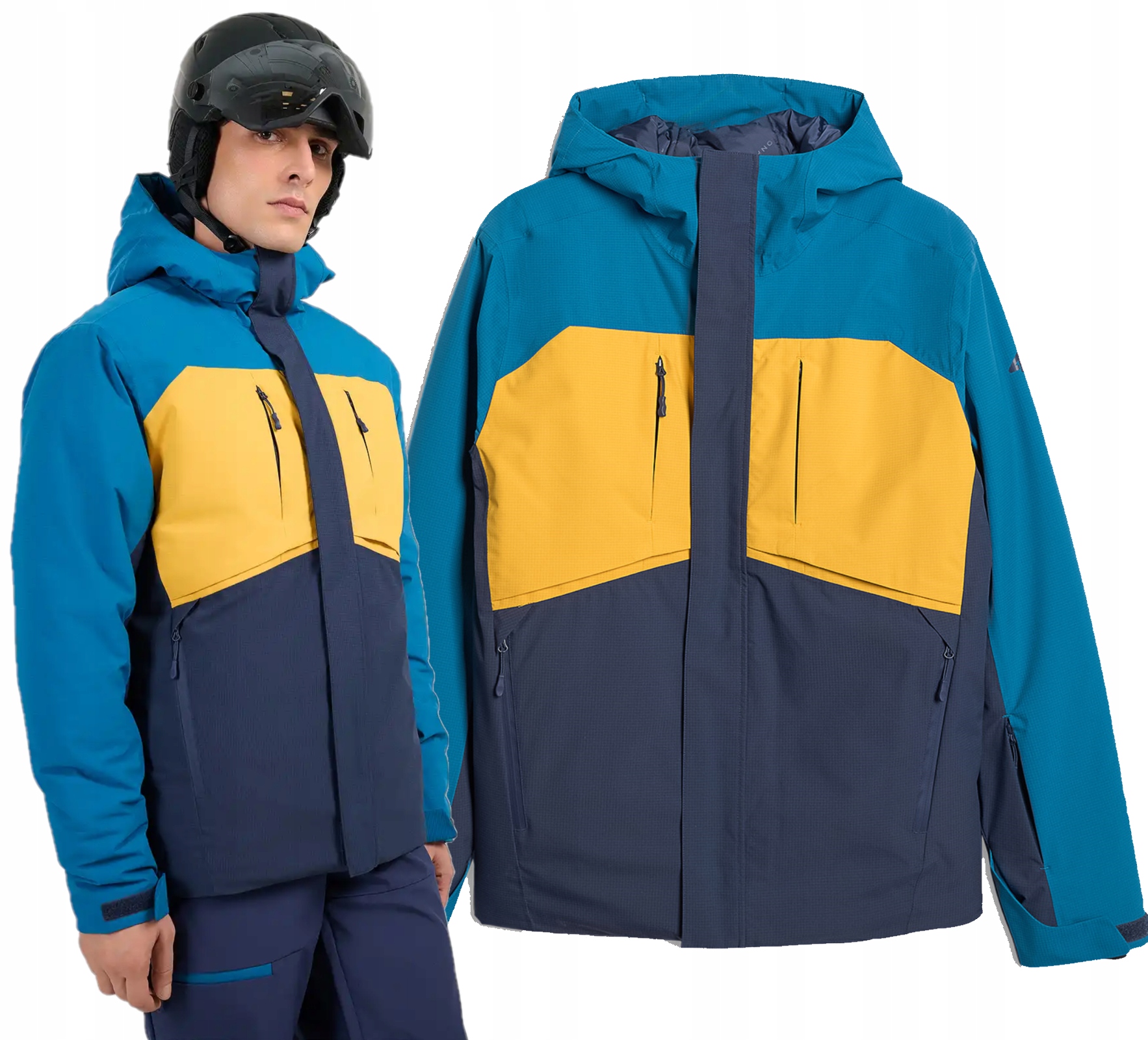 Niebieska kurtka narciarska 4F z membraną i ociepliną TTJAM0791 L