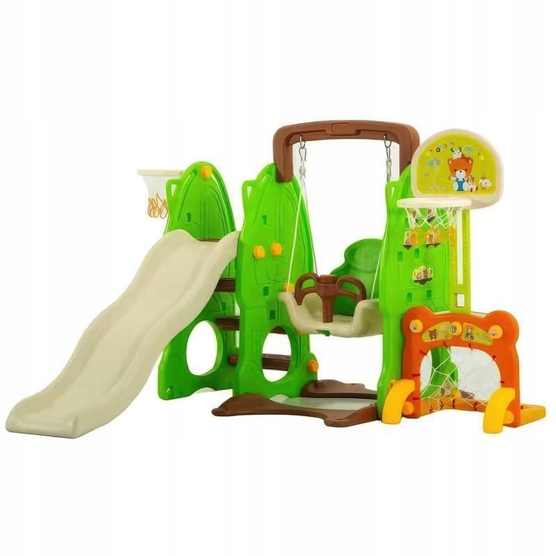 Baby Mix Plac Zabaw ogrodowy Dziecięca zjeżdżalnia z huśtawką 3w1