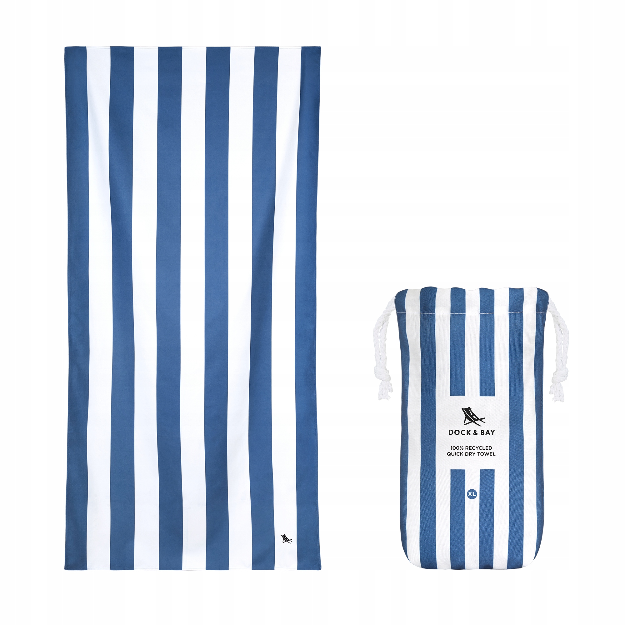 Ręcznik plażowy szybkoschnący Dock&Bay Whitsunday Blue XL 200×90cm