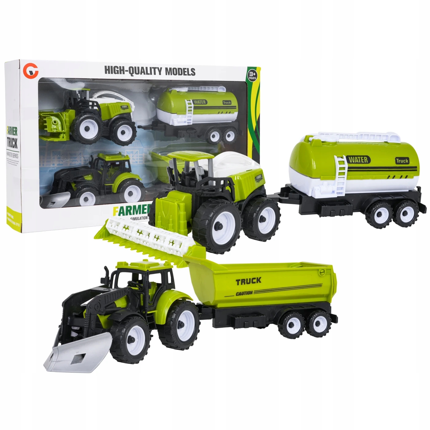 ZESTAW POJAZDÓW ROLNICZYCH KOMBAJN I TRAKTOR Z PRZYCZEPAMI