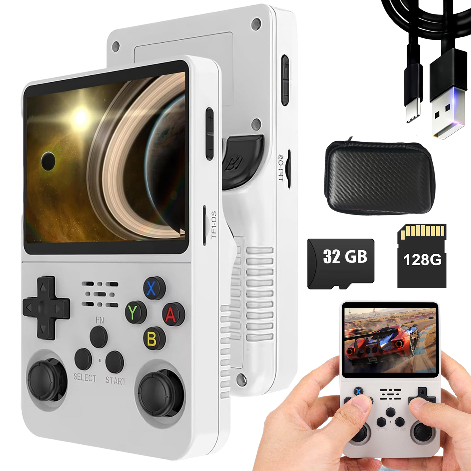 Ultrasilná Konzola R36S 15000 Her – Objevte Nejnovější Svět Zábavy, bílá