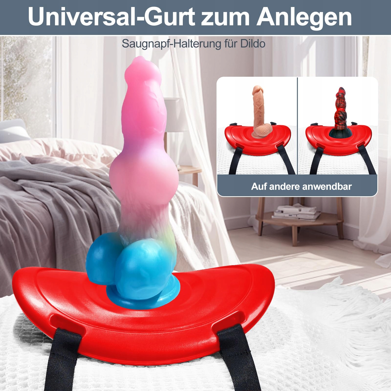 SAUGNAPF Dildo Uchwyt Na Siedzisko Z Paskami Do Wolnych Rąk Na Poduszce — miniatura 4