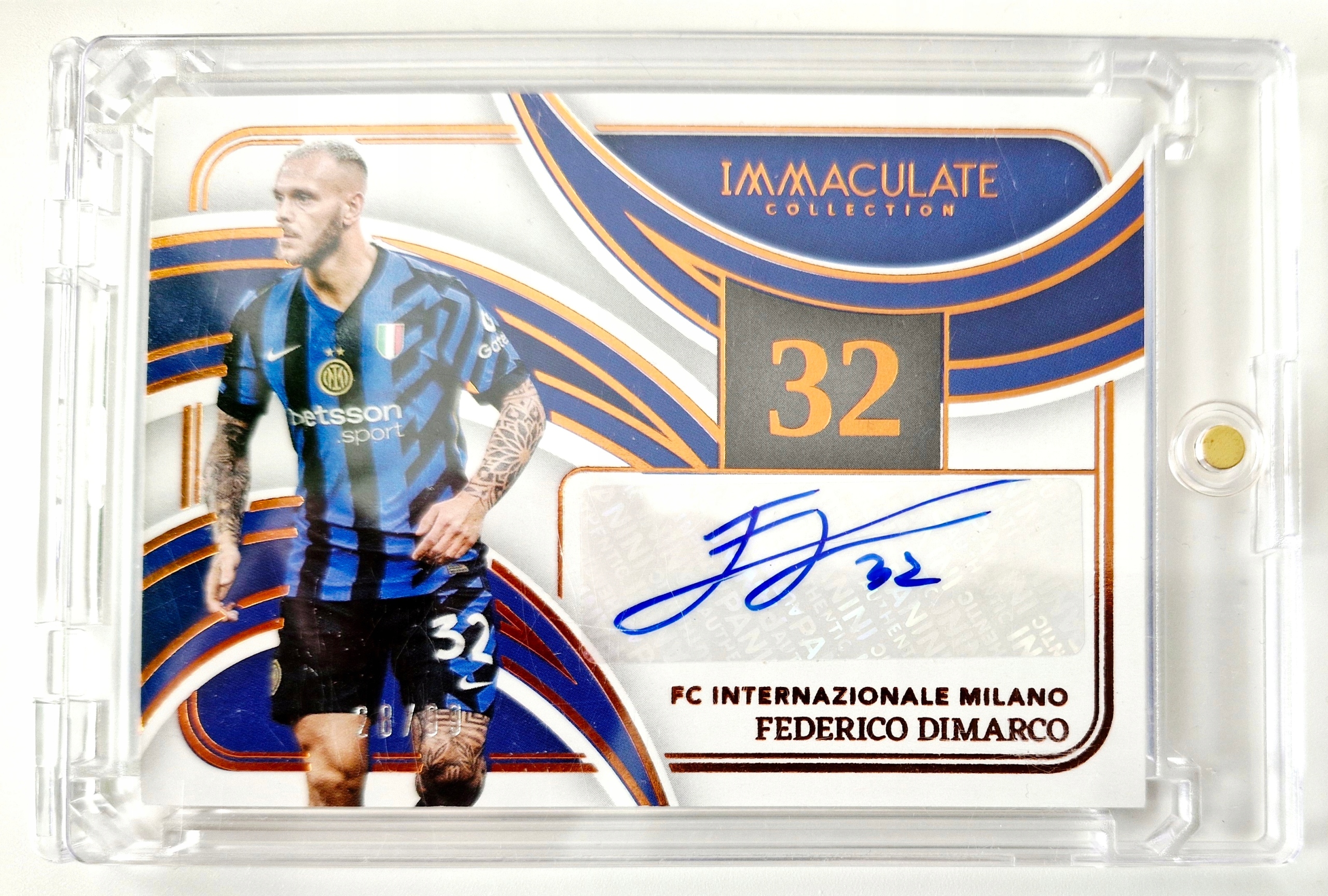 Federico Dimarco 28/99 Panini Immaculate 2024/25 Inter Mediolan Autograf